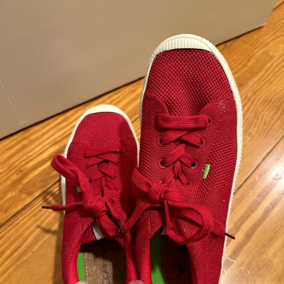 Cariuma Raw Red Knit Ibi Low Sneaker Size 7.5 - Picture 6 of 9